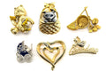Vintage Open Heart Brooch, Gold Tone